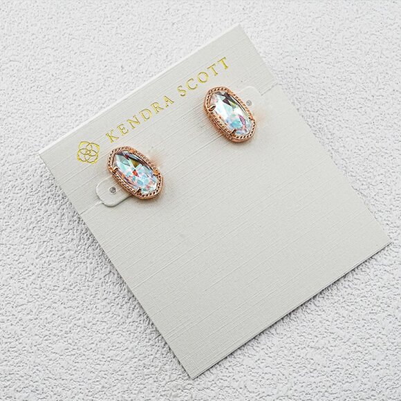 Kendra Scott White Iridescent Glass Stud Earrings - Picture 1 of 1